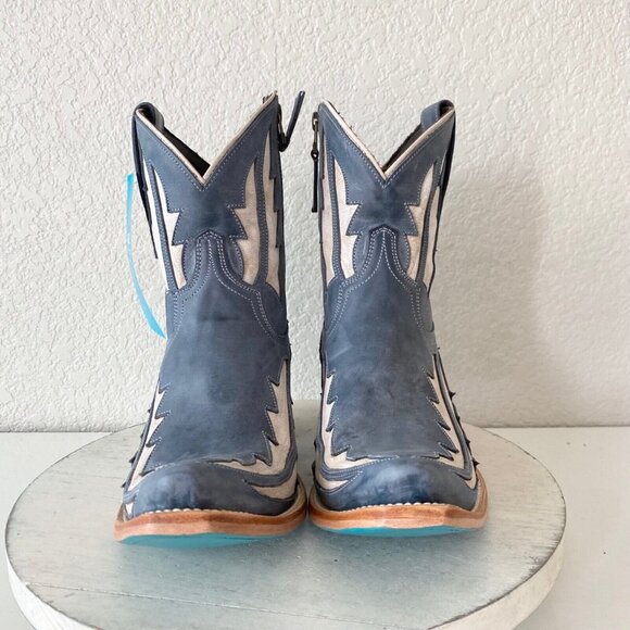 Lane Women's Blue and White Ankle Boots - Picture 5 of 12